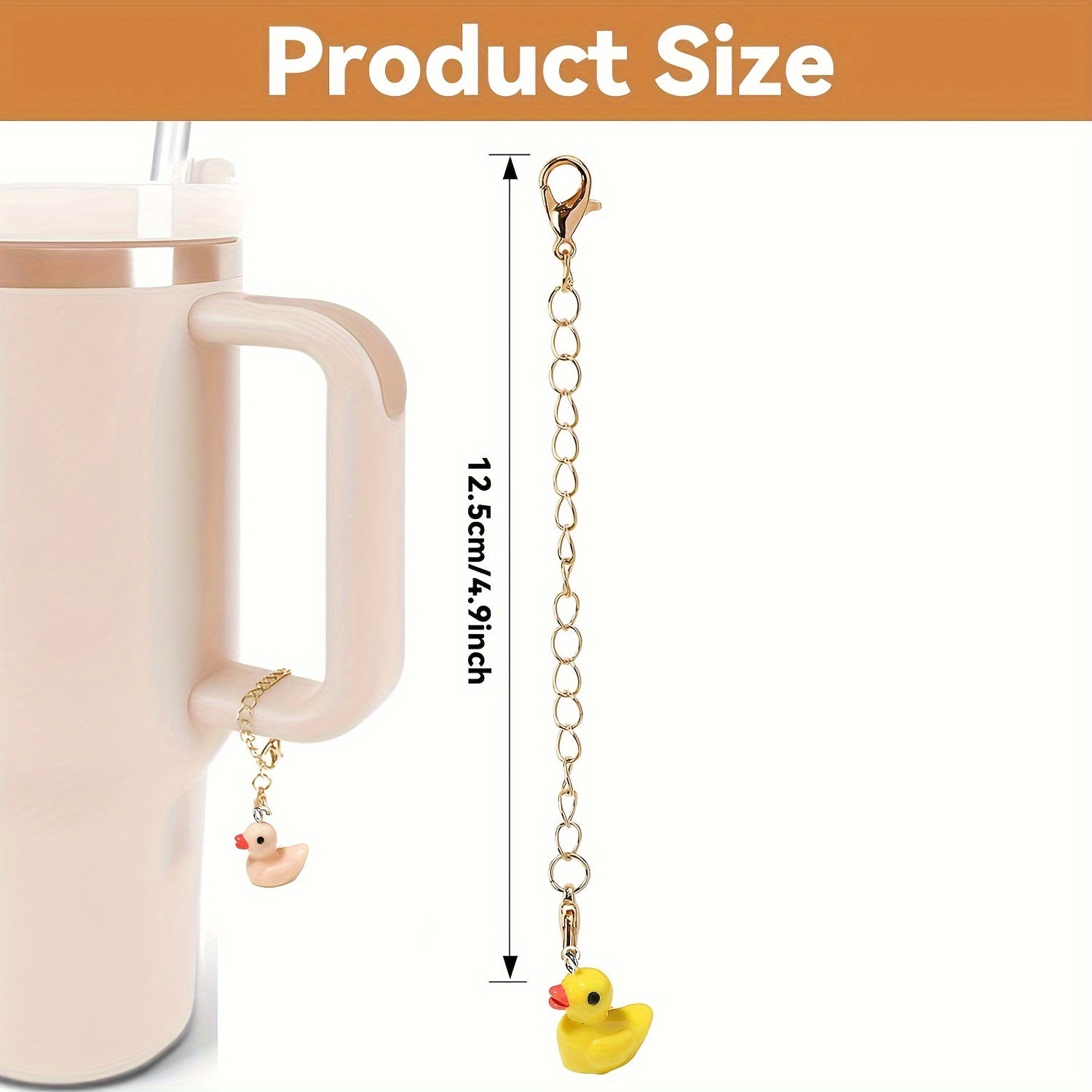 1pc, Duck Charm For Stanley Cup, Creative Duck Pendant For Tumbler With Handle, Cup Accessories, Design Bold Fashion Statements